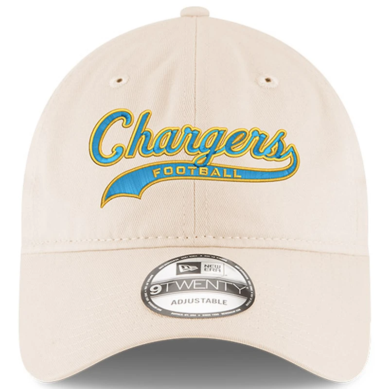 Casquette ajustable Charger Power 9TWENTY crème New Era pour homme des Chargers de Los Angeles