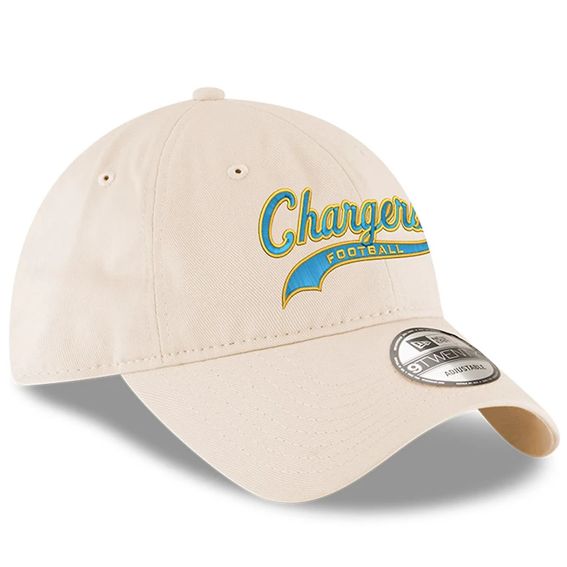 Casquette ajustable Charger Power 9TWENTY crème New Era pour homme des Chargers de Los Angeles