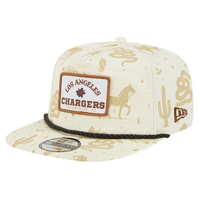 Men's New Era  Cream Los Angeles Chargers Desert Rose 19TWENTY Adjustable Hat