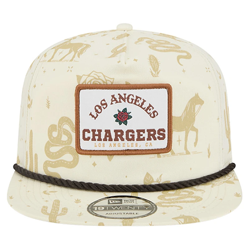 Men's New Era  Cream Los Angeles Chargers Desert Rose 19TWENTY Adjustable Hat