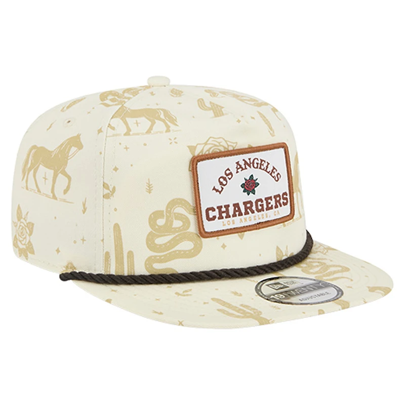 Men's New Era  Cream Los Angeles Chargers Desert Rose 19TWENTY Adjustable Hat