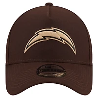 Men's New Era  Dark Brown Los Angeles Chargers Burnt Wood A-Frame 9FORTY Adjustable Hat