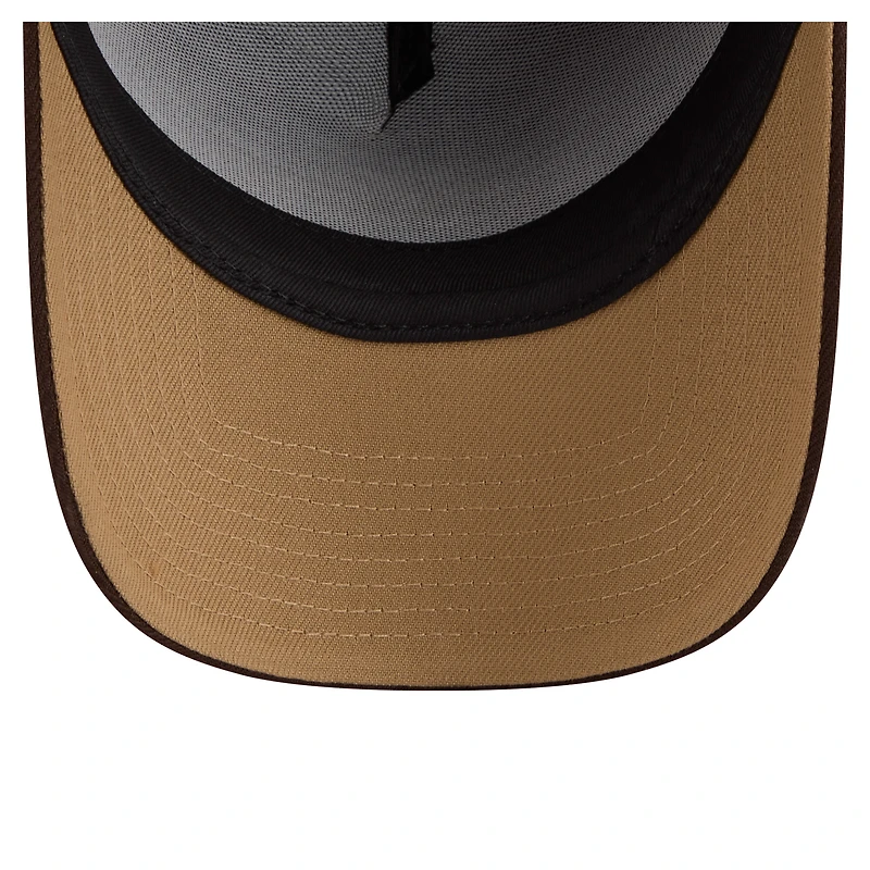 Men's New Era  Dark Brown Los Angeles Chargers Burnt Wood A-Frame 9FORTY Adjustable Hat