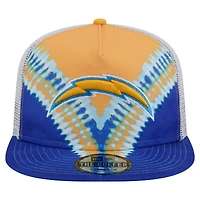 Casquette de golf à visière arrière New Era Los Angeles Chargers dorée/bleue pour homme