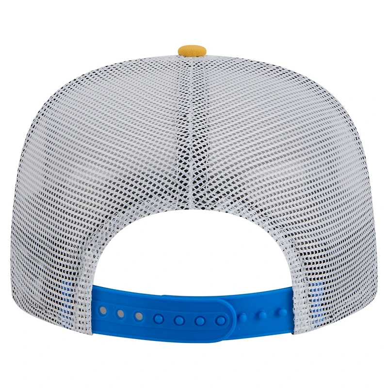 Casquette de golf à visière arrière New Era Los Angeles Chargers dorée/bleue pour homme