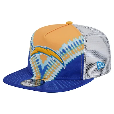 Casquette de golf à visière arrière New Era Los Angeles Chargers dorée/bleue pour homme