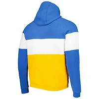 Sweat à capuche avec blocs de couleurs Los Angeles Chargers New Era pour homme, or/bleu poudré