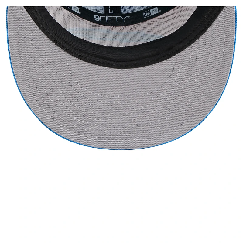 Casquette snapback New Era 9FIFTY pour homme, couleur or/bleu poudre, Los Angeles Chargers, panneau fendu extérieur