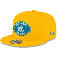 Casquette ajustée New Era Power 59FIFTY pour homme, couleur or, Los Angeles Chargers