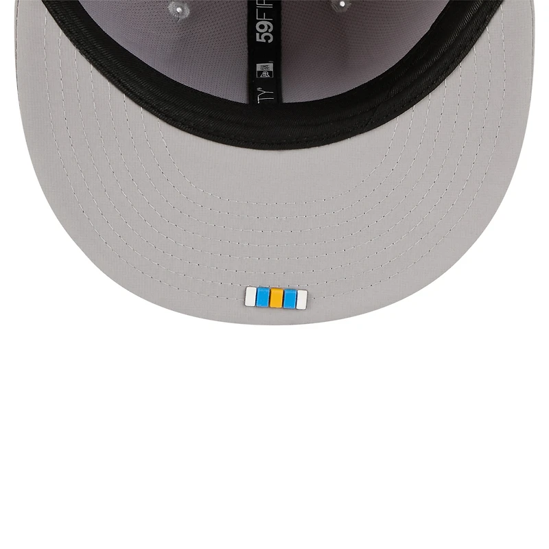 Casquette ajustée 59FIFTY Sideline 2025 grise New Era pour homme des Los Angeles Chargers