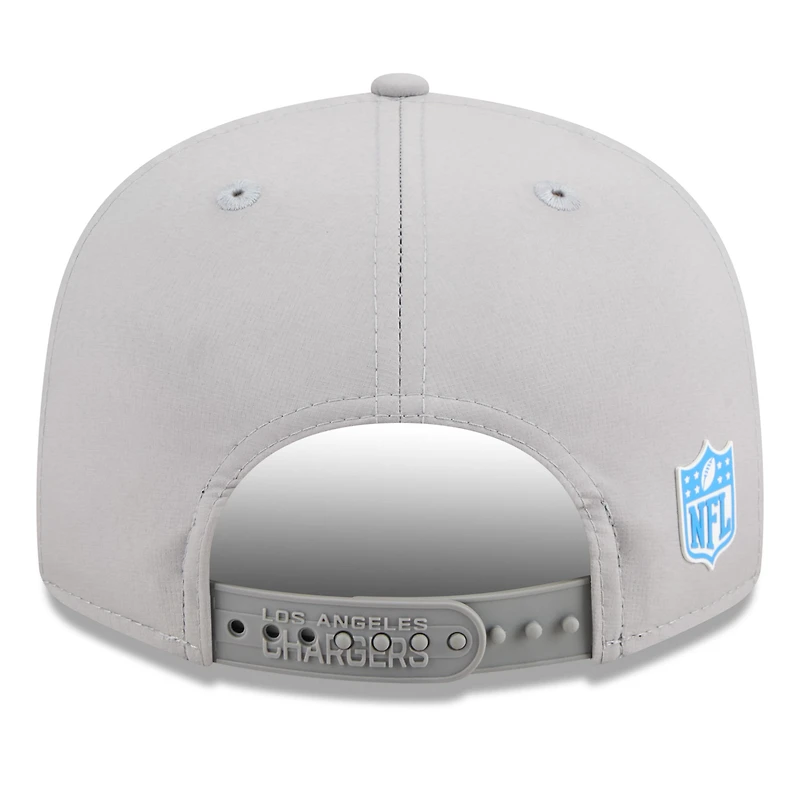 Casquette snapback 9FIFTY grise à panneau fendu Los Angeles Chargers 2025 de New Era pour homme