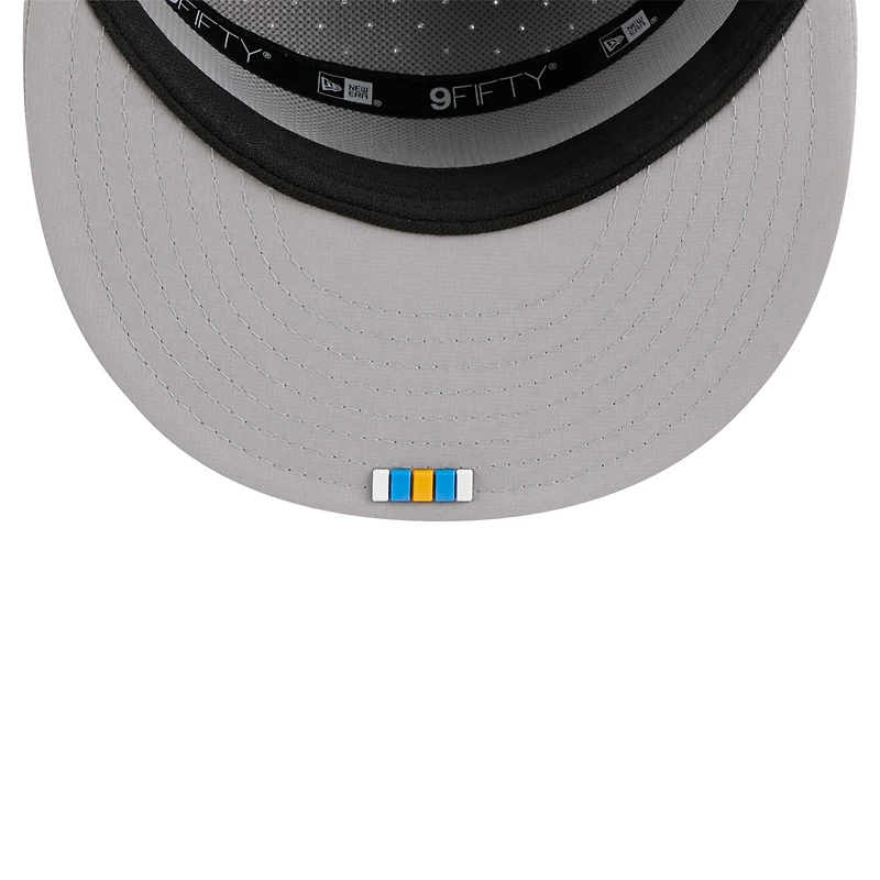 Casquette snapback 9FIFTY grise à panneau fendu Los Angeles Chargers 2025 de New Era pour homme
