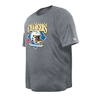 T-shirt gris avec casque Big & Tall des Chargers de Los Angeles New Era pour hommes