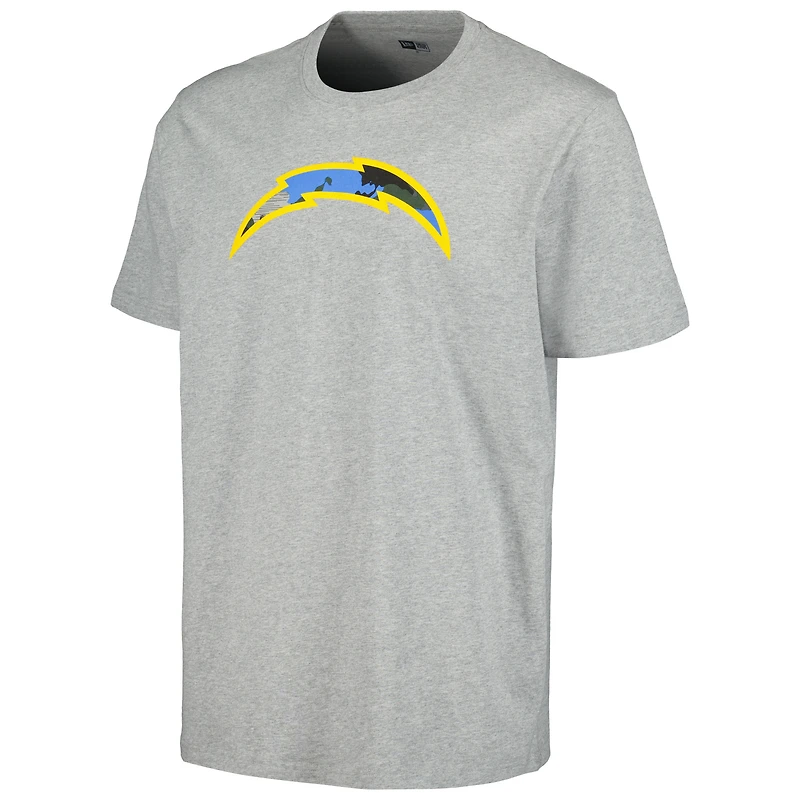 T-shirt gris avec logo camouflage des Chargers de Los Angeles New Era pour hommes