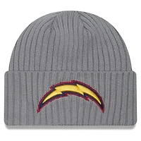 Bonnet en tricot à revers New Era pour hommes, gris chiné, Los Angeles Chargers Color Pack