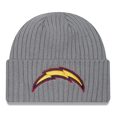 Men's New Era  Gray Los Angeles Chargers Color Pack Multi Cuffed Knit Hat