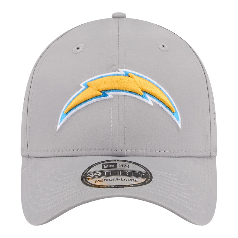 Men's New Era  Gray Los Angeles Chargers Perforated 39THIRTY Flex Hat