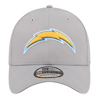 Men's New Era  Gray Los Angeles Chargers Perforated 39THIRTY Flex Hat