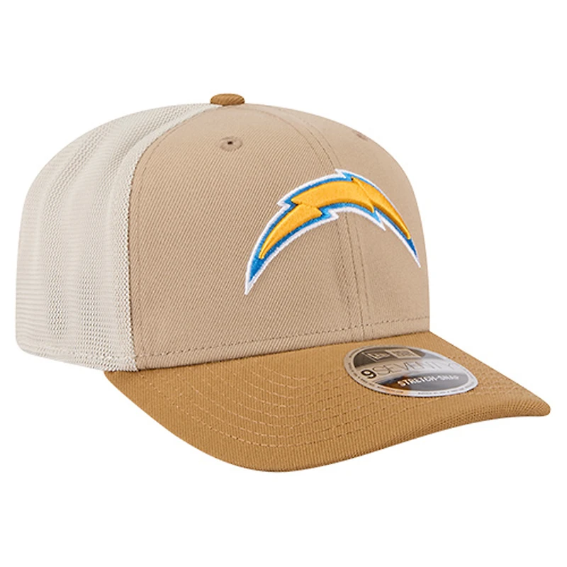 Casquette ajustable bicolore 9SEVENTY beige clair des Los Angeles Chargers de New Era pour homme