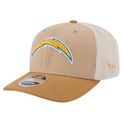 Casquette ajustable bicolore 9SEVENTY beige clair des Los Angeles Chargers de New Era pour homme
