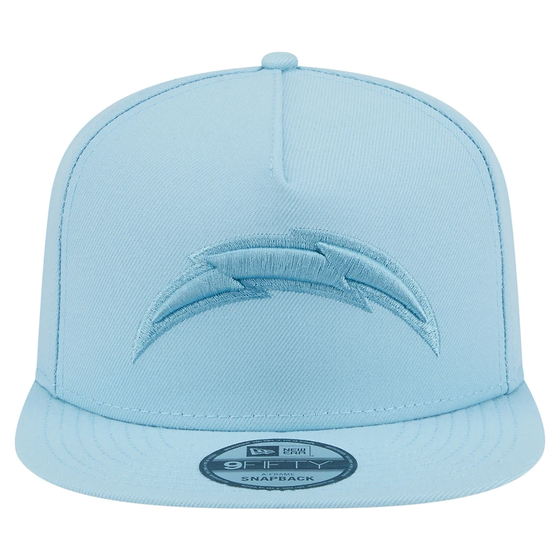 Casquette snapback New Era bleu clair Los Angeles Chargers Color Pack A-Frame 9FIFTY pour homme