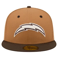 Men's New Era  Light Brown/Dark Brown Los Angeles Chargers Two-Tone Walnut 59FIFTY Fitted Hat
