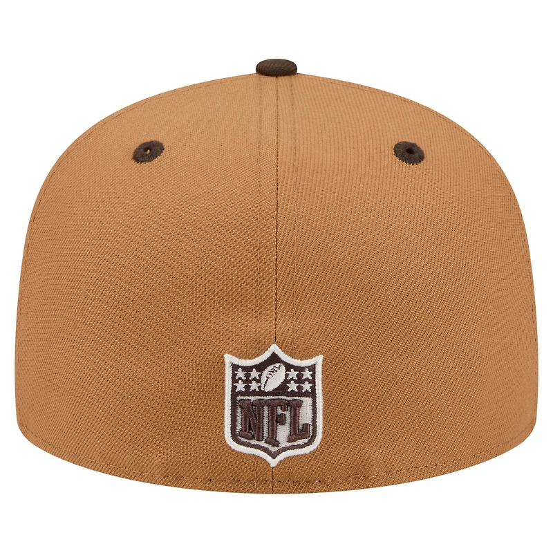Men's New Era Light Brown/Dark Brown Los Angeles Chargers Two-Tone Walnut 59FIFTY Fitted Hat