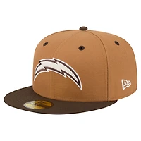 Men's New Era  Light Brown/Dark Brown Los Angeles Chargers Two-Tone Walnut 59FIFTY Fitted Hat
