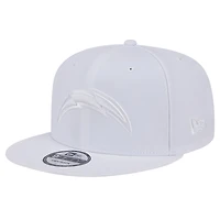 Casquette Snapback 9FIFTY Main Blanc sur Blanc des Chargers de Los Angeles New Era pour homme