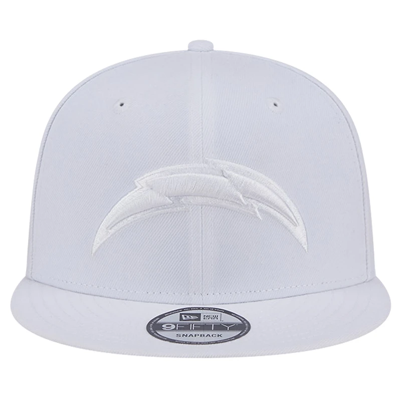 Casquette Snapback 9FIFTY Main Blanc sur Blanc des Chargers de Los Angeles New Era pour homme