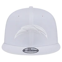 Casquette Snapback 9FIFTY Main Blanc sur Blanc des Chargers de Los Angeles New Era pour homme
