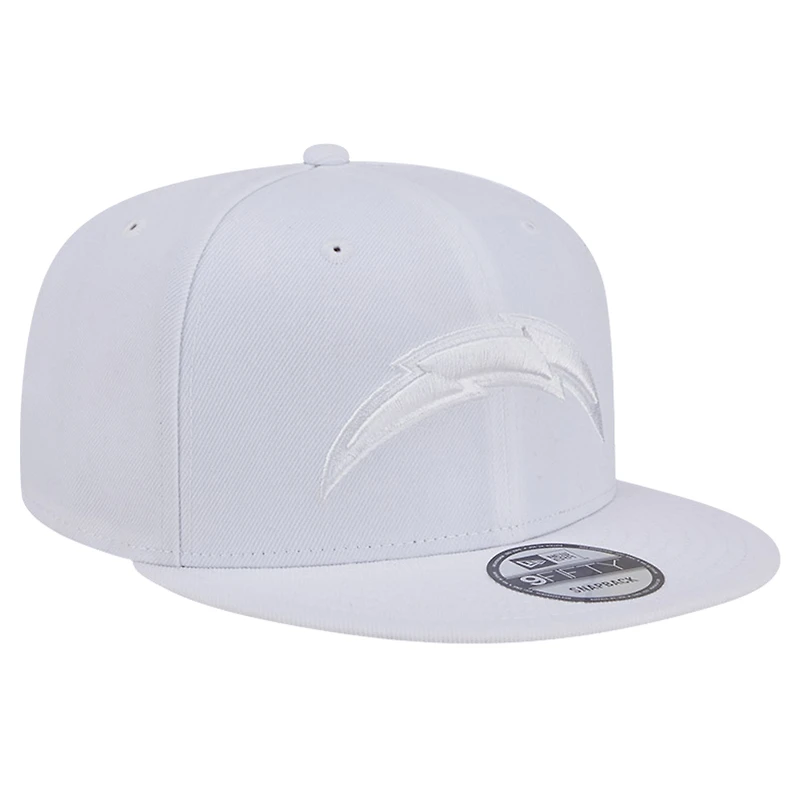 Casquette Snapback 9FIFTY Main Blanc sur Blanc des Chargers de Los Angeles New Era pour homme