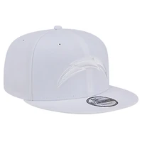 Casquette Snapback 9FIFTY Main Blanc sur Blanc des Chargers de Los Angeles New Era pour homme
