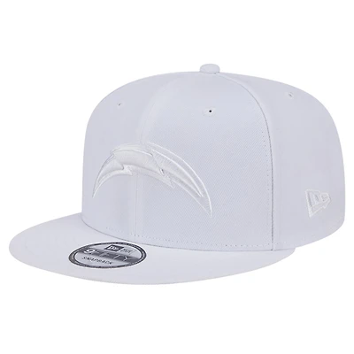 Men's New Era Los Angeles Chargers Main White on White 9FIFTY Snapback Hat