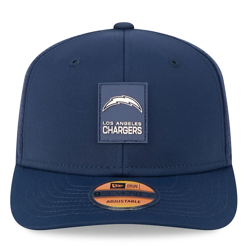 Men's New Era Navy Los Angeles Chargers 2025 Sideline  9SEVENTY Trucker Adjustable Hat