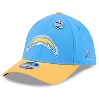 Casquette New Era Flex bleu poudré/or Los Angeles Chargers, draft NFL 2026, modèle 39THIRTY M-Crown