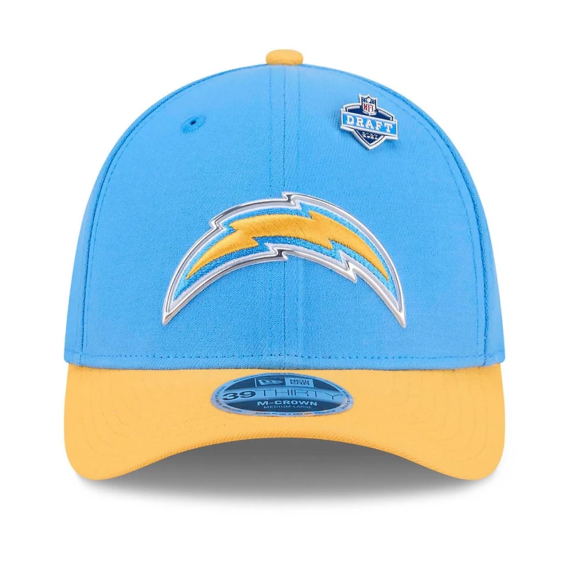 Men's New Era Powder Blue/Gold Los Angeles Chargers 2026 NFL Draft 39THIRTY M-Crown Flex Hat