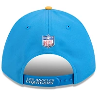 Casquette ajustable New Era pour homme, bleu poudre/or, Los Angeles Chargers, draft NFL 2026, modèle 9FORTY M-Crown