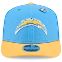 Casquette ajustable New Era pour homme, bleu poudre/or, Los Angeles Chargers, draft NFL 2026, modèle 9SEVENTY