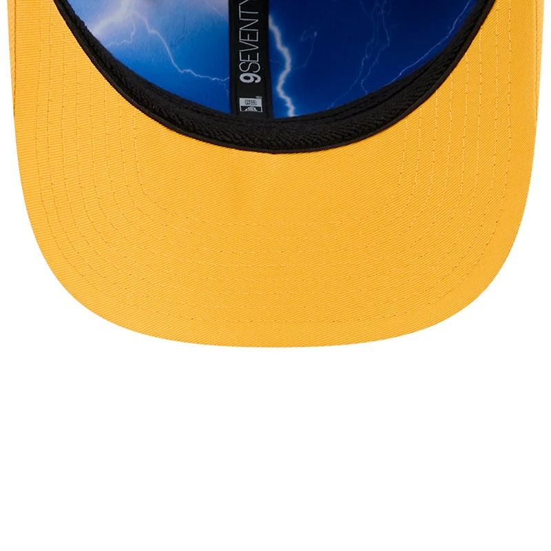 Casquette ajustable New Era pour homme, bleu poudre/or, Los Angeles Chargers, draft NFL 2026, modèle 9SEVENTY