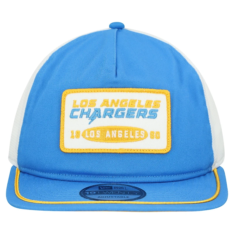 Casquette ajustable New Era 19TWENTY bleu poudre/blanc pour homme, Los Angeles Chargers Patch