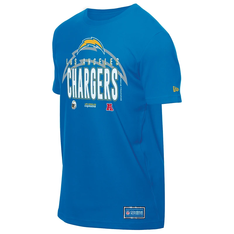T-shirt New Era bleu poudre pour homme, camp d'entraînement NFL 2025 des Los Angeles Chargers