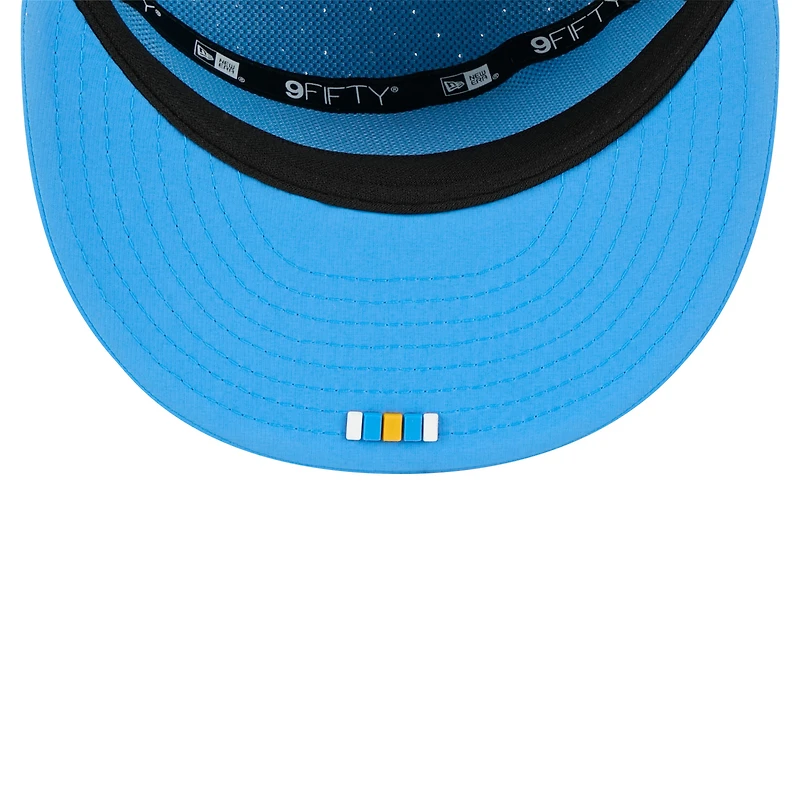 Men's New Era Powder Blue Los Angeles Chargers 2025 Sideline  Split Panel 9FIFTY Snapback Hat