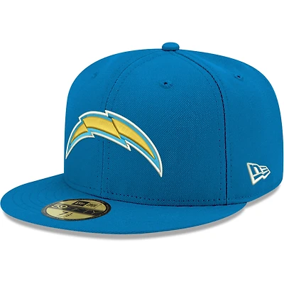 Casquette ajustée New Era 59FIFTY bleu poudré pour homme, Los Angeles Chargers