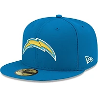 Casquette ajustée New Era 59FIFTY bleu poudré pour homme, Los Angeles Chargers