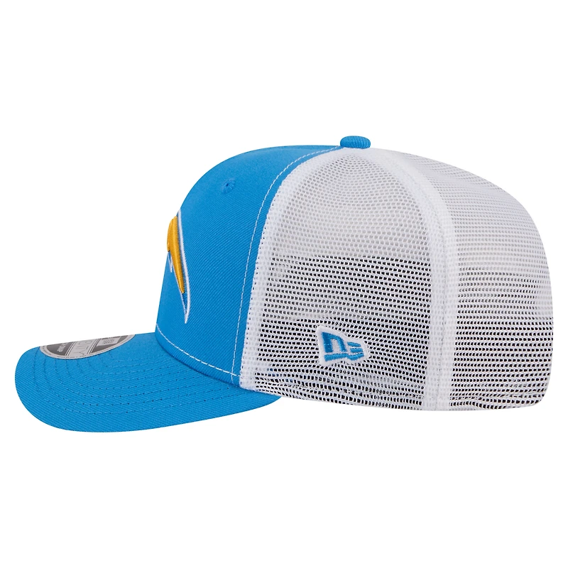 Casquette trucker ajustable New Era 9SEVENTY bleu poudré pour homme, Los Angeles Chargers