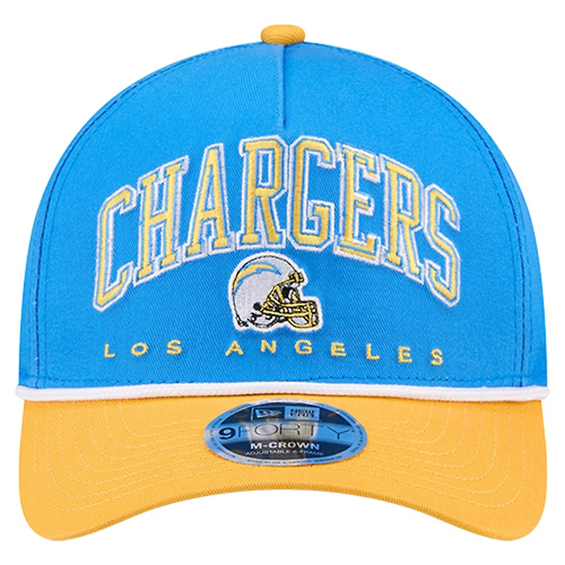 Men's New Era  Powder Blue Los Angeles Chargers  Arch 9FORTY A-Frame Adjustable Hat
