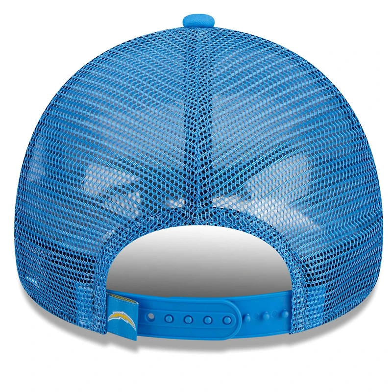 Casquette réglable New Era Los Angeles Chargers Caliber Trucker 9FORTY bleu poudré pour hommes