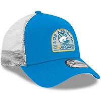 Casquette ajustable New Era bleu poudre pour homme Charger Power A-Frame 9FORTY Trucker des Los Angeles Chargers