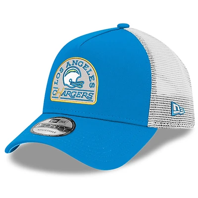 Casquette ajustable New Era bleu poudre pour homme Charger Power A-Frame 9FORTY Trucker des Los Angeles Chargers